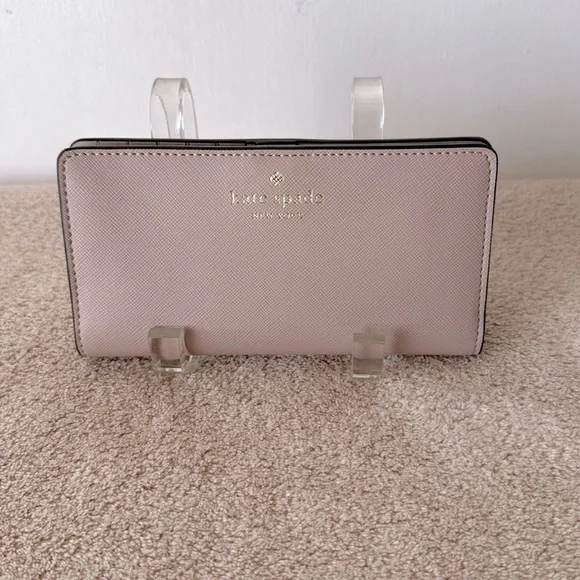 Kate Spade Bi-fold Taupe Wallet with Gold Accents - Picture 2 of 4